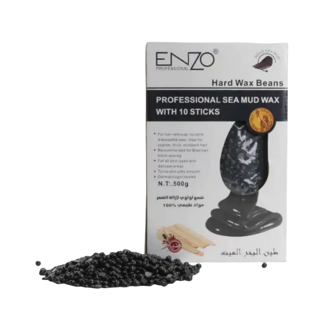 ENZO Improved Formula Facial Wax Beans - 500g | إنزو شمع إزالة الشعر الاحترافي من الطين البحري - 500غ