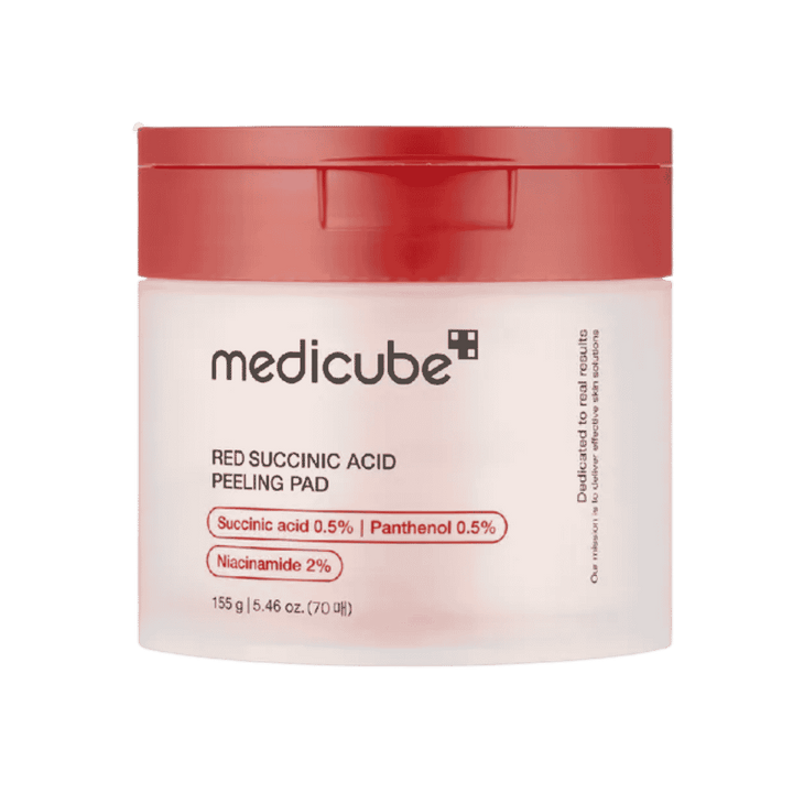 Medicube Red Succinic Acid Peeling 70 Pads - 155g | ميدي كيوب وسادات تقشير حمض السكسينيك الاحمر 70 وسادة - 155غ