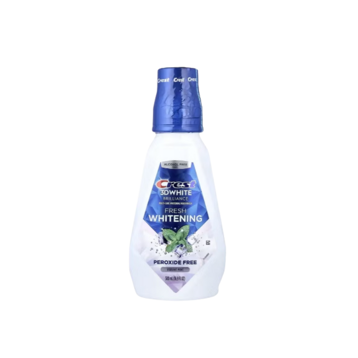 Crest 3D White Brilliance Fresh Whitening Mouthwash Alcohol Free Vibrant Mint - 500ml | كريست غسول الفم المنعش - 500 مل