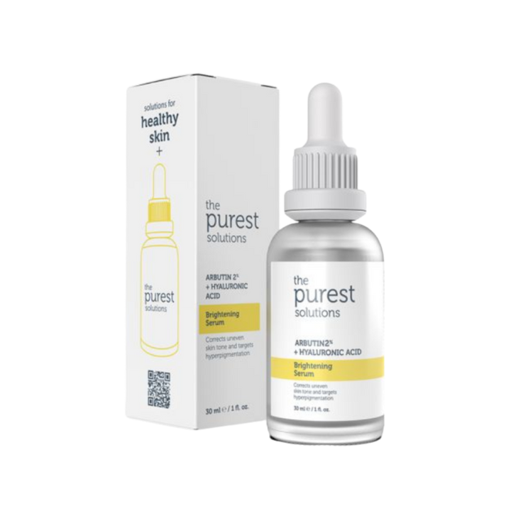 The Purest Solutions Arbutin 2% + Hyaluronic Acid Brightening Serum - 30ml | ذا بيورست سيروم التفتيح ألفا أربوتين 2% مع هيالورونيك اسيد - 30 مل