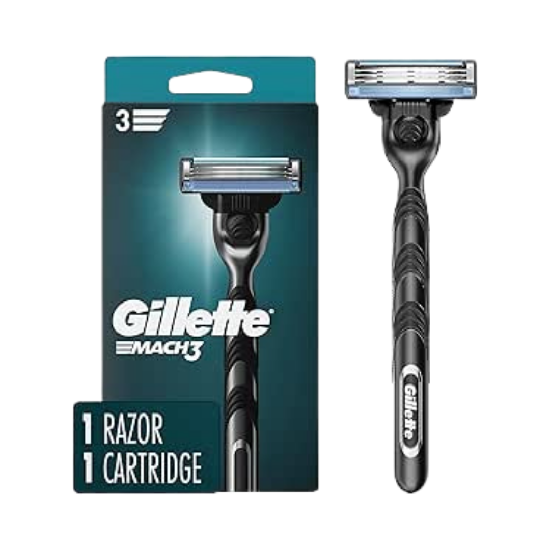 Gillette Mach3 Razor for Men, 1 Razor Handle + 1 Blade Refill | جيليت شفرة حلاقة + 1 شريط حلاقة اضافي
