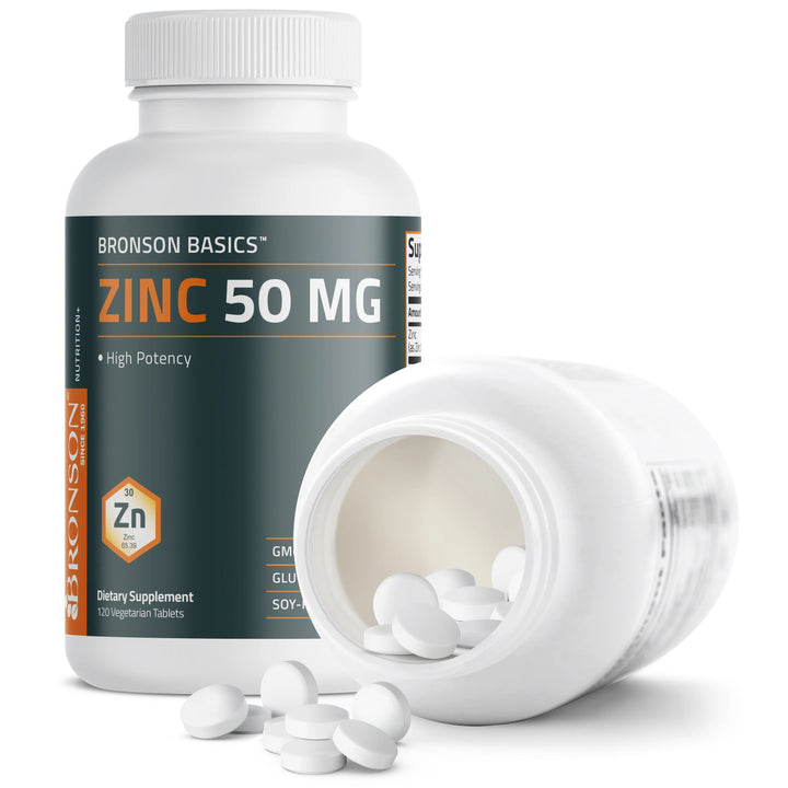BRONSON Zinc 50 mg - 120 Vegetarian Capsules | برونسون زنك 50 ملغم - 120 كبسولة نباتية