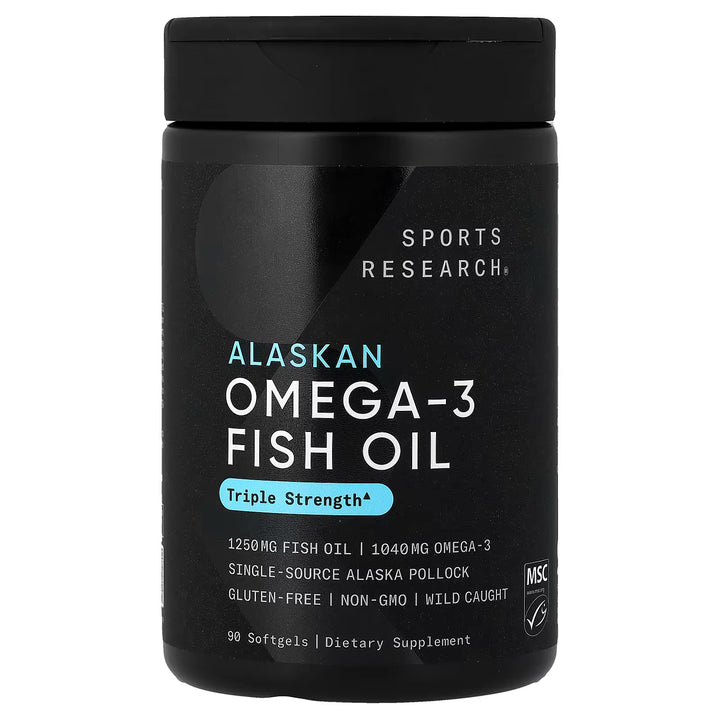 Sports Research Omega-3 Fish Oil 1250mg - 90 Softgel |  سبورت ريسيرش مكمل اوميغا 3 - 90 كبسولة لينة