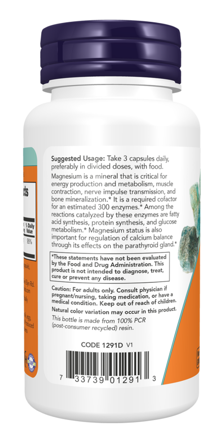 Now Magnesium Citrate 400 mg - 60 Veg Capsules | ناو كبسولات المغنزيوم سترات 400 مغ - 60 كبسولة