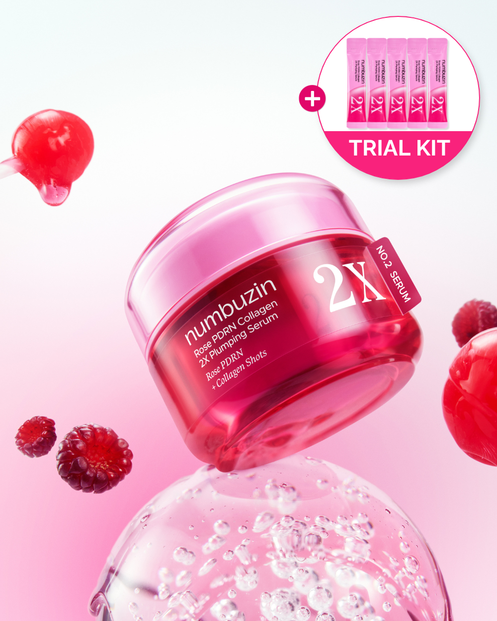 Numbuzin No.2 Rose PDRN Collagen 2X Plumping Serum - 30ml | نامبوزين سيروم كولاجين مكثف - 30مل #1