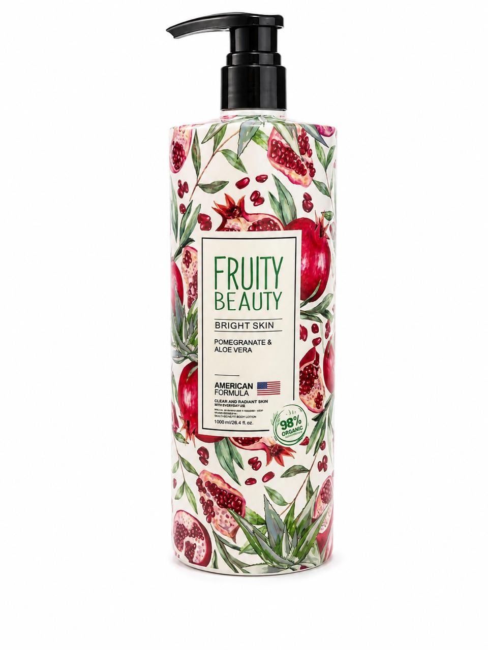 FRUITY BEAUTY Bright Skin Body Wash with Pomegranate & Alove Vera - 1000ml | فروتي بيوتي جل استحمام بالرمان و الالوفيرا - 1000 مل
