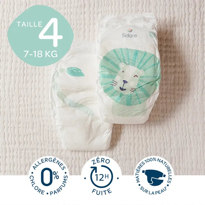 Biolane Natural baby diaper 4 size - 44 pcs | بيولان حفاضات الأطفال الطبيعية الحجم 4 – 44 قطعة