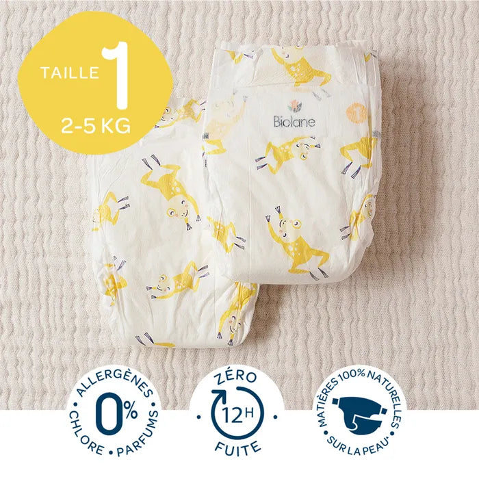 Biolane Natural baby diaper 1 size - 28 pcs |بيولان حفاضات أطفال طبيعية – المقاس 1 (عدد 28 قطعة)