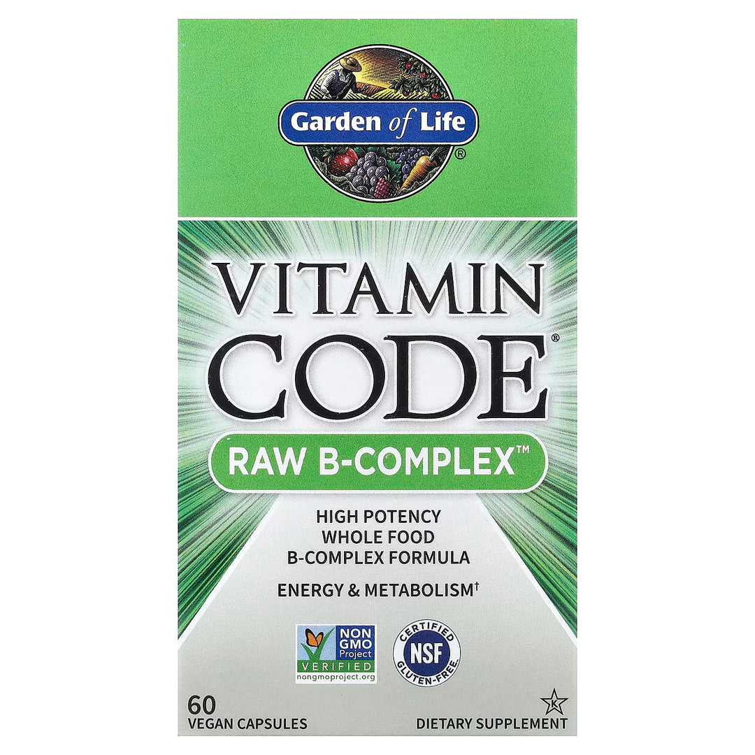 Garden of Life Vitamin B Complex - 60 Vegan Capsules | جاردن أوف لايف مكمل متعدد الفيتامينات - 60 كبسولة
