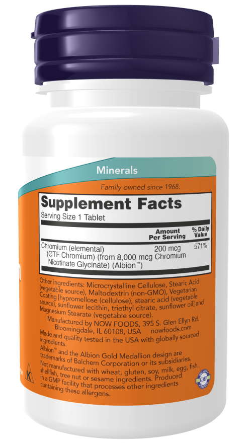 now GTF Chromium 200mcg - 100tabls | ناو اقراص الكروميوم 200 مكغ - 100 قرص