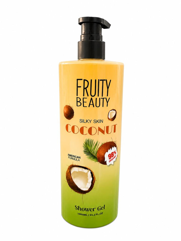 FRUITY BEAUTY Silky Skin Coconut Shower Gel- 1000ml | فروتي بيوتي شاور جل جوز الهند لبشرة حريرية - 1000 مل