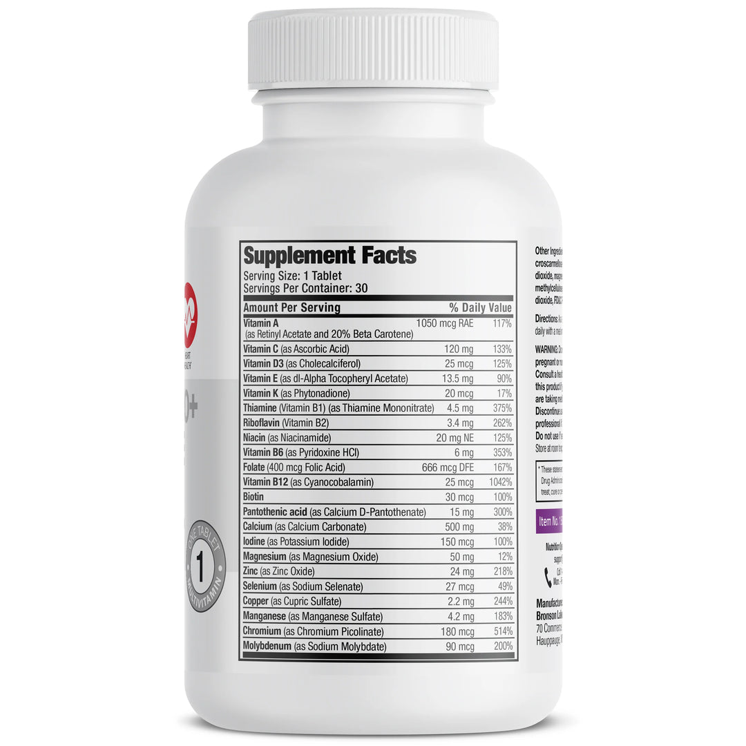 BRONSON Women's 50+ Complete - 180 Tablets | برونسون مكمل غذائي للنساء فوق 50 عاما - 180 قرص