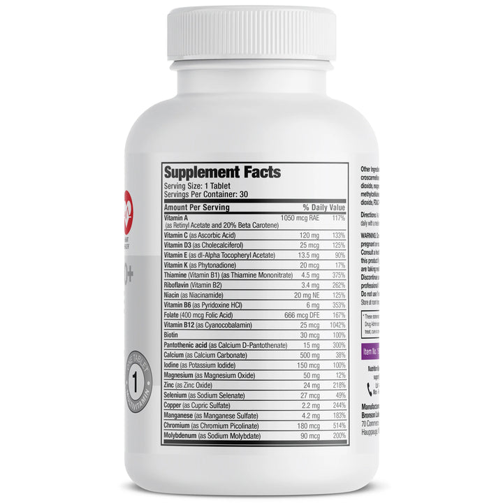 BRONSON Women's 50+ Complete - 180 Tablets | برونسون مكمل غذائي للنساء فوق 50 عاما - 180 قرص