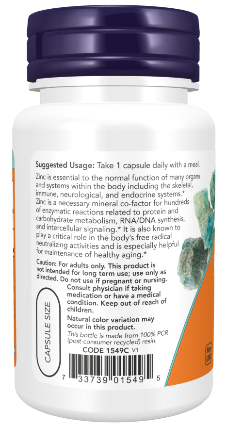 now Zinc Picolinate 50 mg - 60 Veg Capsules | ناو مكمل بيكولينات الزنك 50 مغ - 60 كبسولة