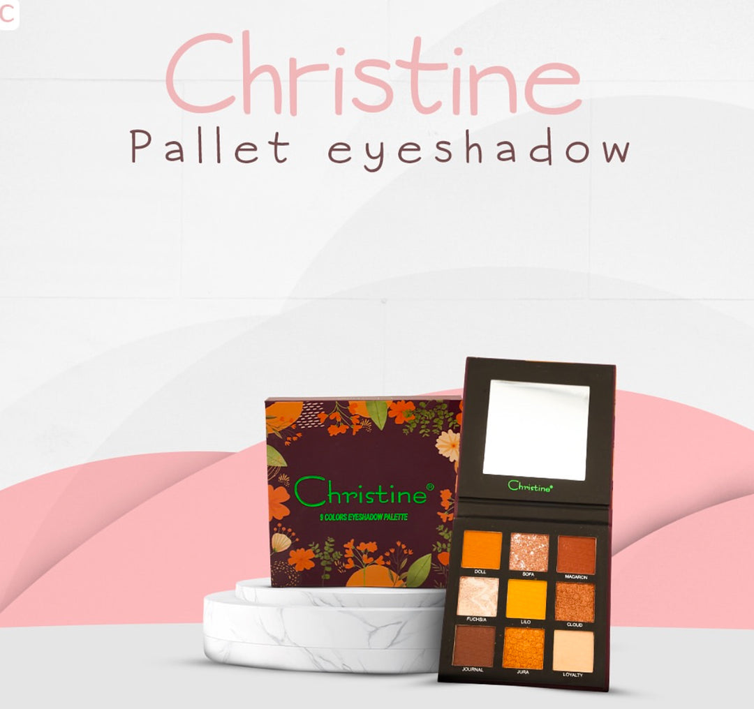 Christine 9 Colors Eye Shadow Palette - 9x1.4g | كريستين باليت اي شادو ب 9 ألوان مختلفة - 9x1.4 غرام
