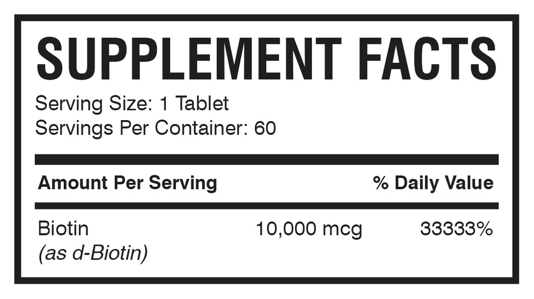 AMS Biotin High Potency 10,000 mcg 60 Tablets | إيه إم إيس مضغوطات البيوتين - 60 مضغوطة بعيار 10,000 مكغ
