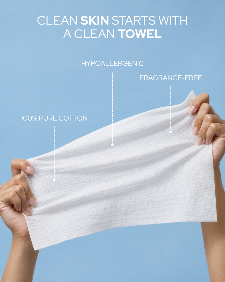 Soft pop 100% pure cotton 50 single use face towel | سوفت بوب مناديل وجه - 50 منديل
