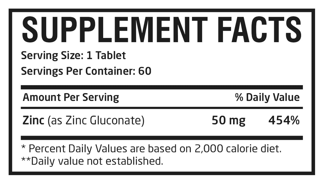 AMS Chelated Zinc 50 Mg 60 Tablets | إيه إم إيس مضغوطات الزنك الممخلب - 60 مضغوطة بعيار 50 مغ