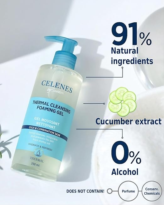 Celenes by Sweden Thermal Cleansing Foaming Gel - 250ml | سيلينس جيل غسول للوجه - 250 مل