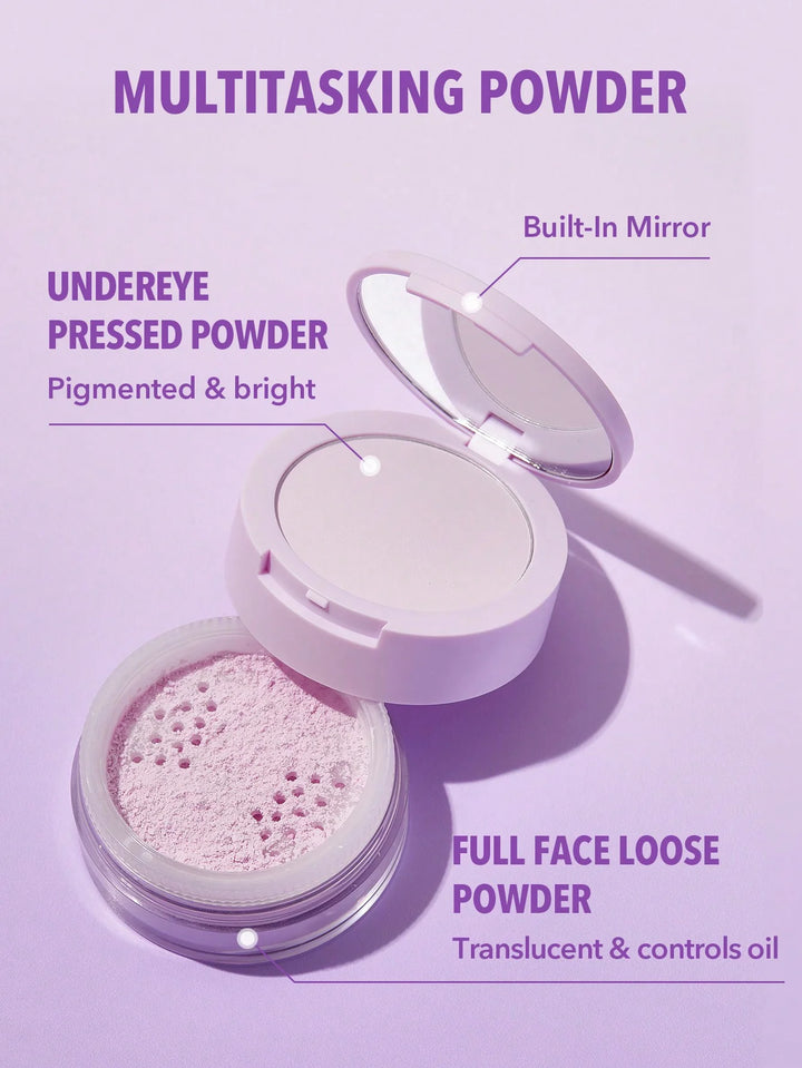 Sheglam Insta-Ready Face & Under Eye Setting Powder Duo | بودرة تثبيت المكياج ثنائية شفافة للوجه وتحت العين