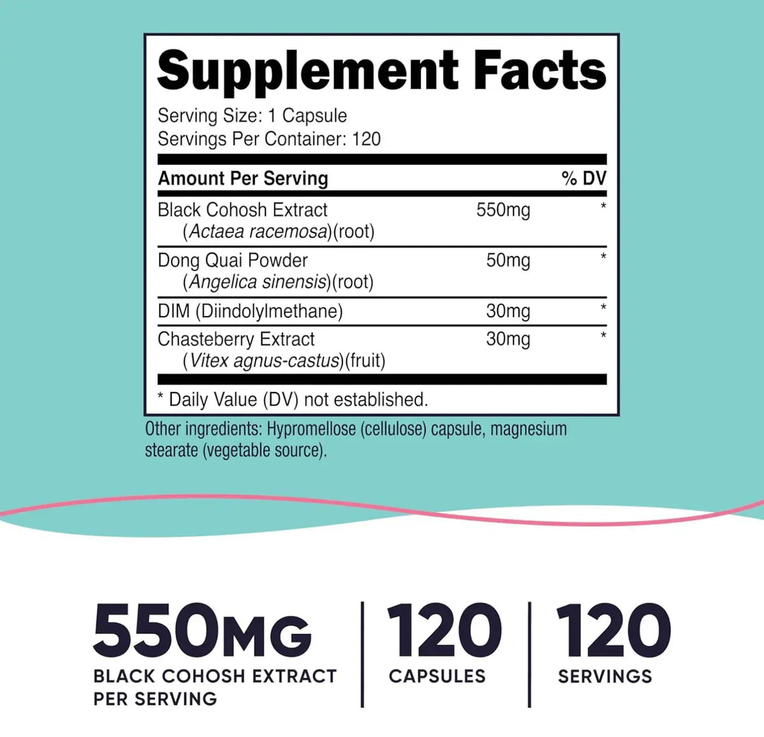 Nutricost Black Cohosh 550Mg - 120 Capsules | نيوتريكوست كبسولات مستخلص الكوهوش الاسود - 120 كبسولة