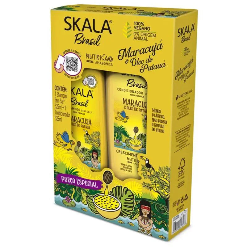 SKALA  Brasil Shampoo + Conditioner Maracujá e Óleo de Patauá - 325ml | سكالا شامبو + بلسم - 325 مل