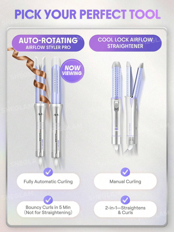 SHEGLAM One Touch Airflow Styler Pro-25mm EU Plug - 1"/25mm | شيكلام جهاز تجعيد الشعر 25 مللي - 1"/25mm