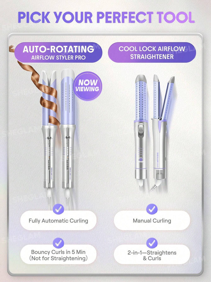 SHEGLAM One Touch Airflow Styler Pro-32mm EU Plug - 1.25" |شيكلام ون تاتش أيرفلو ستايلر برو 32 ملم بقابس أوروبي - 1.25 إنش