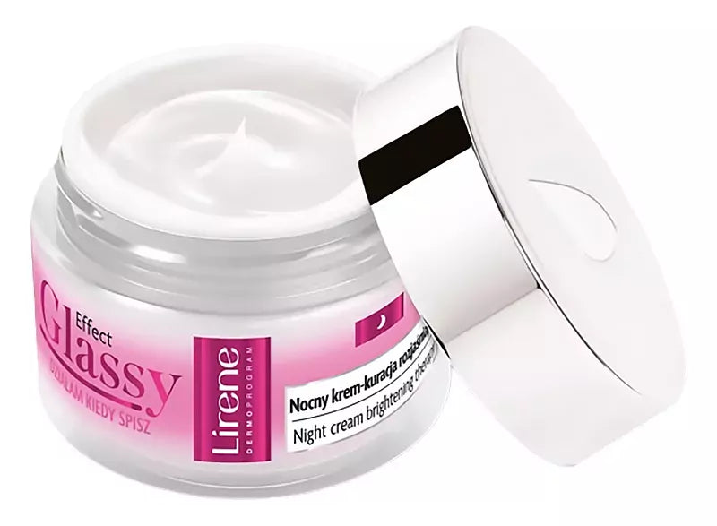 Lirene Effect Glassy Cream 50 ml Illuminating Night Face Cream - 50ml | ليرين كريم ليلي مضيء للوجه- 50مل