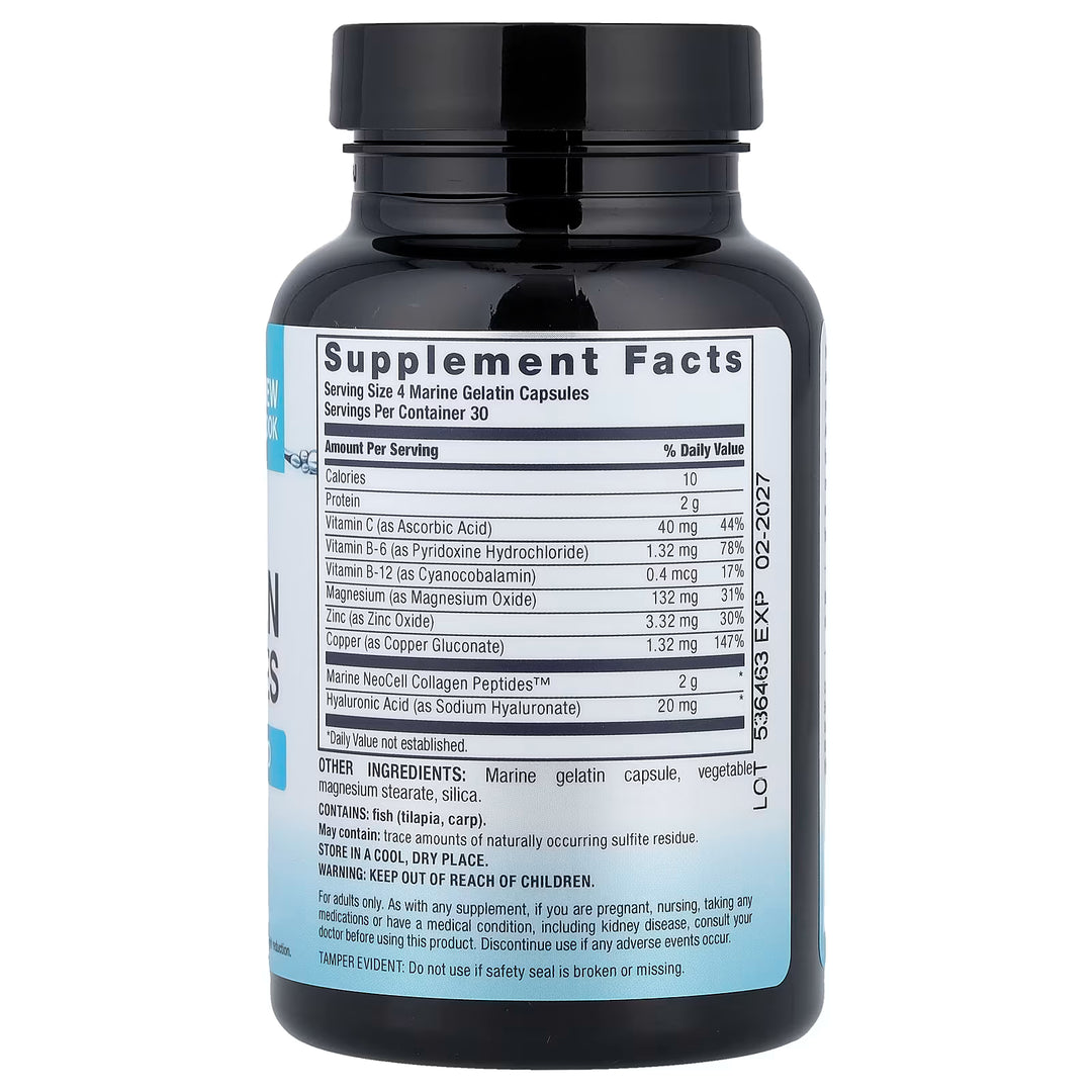 NEOCELL Marine Collagen Peptides Hyaluronic Acid - 120 Capsules | نيوسيل كولاجين بحري بيبتيدات - 120 كبسولة