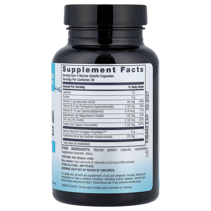 NEOCELL Marine Collagen Peptides Hyaluronic Acid - 120 Capsules | نيوسيل كولاجين بحري بيبتيدات - 120 كبسولة