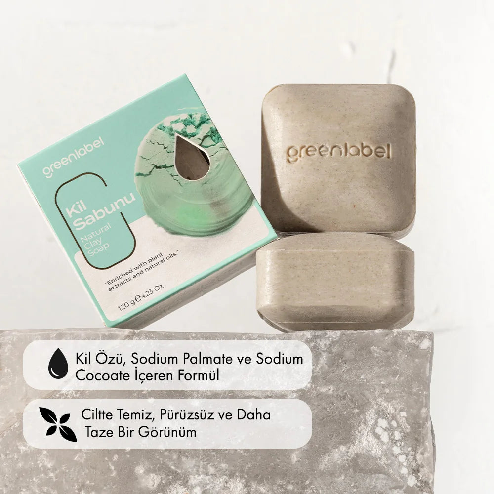 GREEN LABEL Clay Soap - 120g | جرين ليبل صابونة الطين – 120 غرام