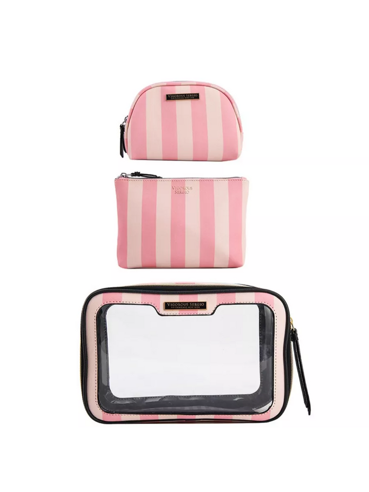 WASHBAG Pink floral-pattern rectangular bag set | فيغوروس سيرجيو مجموعة حقائب