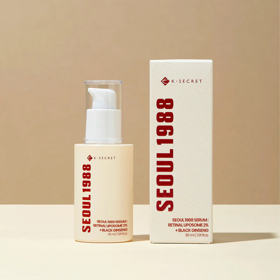 K - SECRET Seoul 1988 Serum: Retinal Liposome 2% + Black Ginseng - 30ml | ك سيكريت سيروم ريتينال وجينسينغ - 30 مل