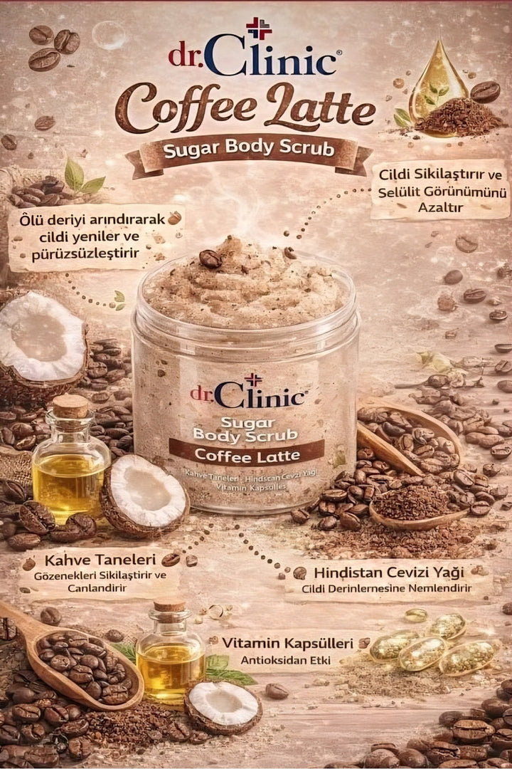 dr.Clininc Sugar Body Scrub Coffee Latte - 250ml | دكتور كلينيك سكر غسول جسم قهوة لاتيه - 250مل #1