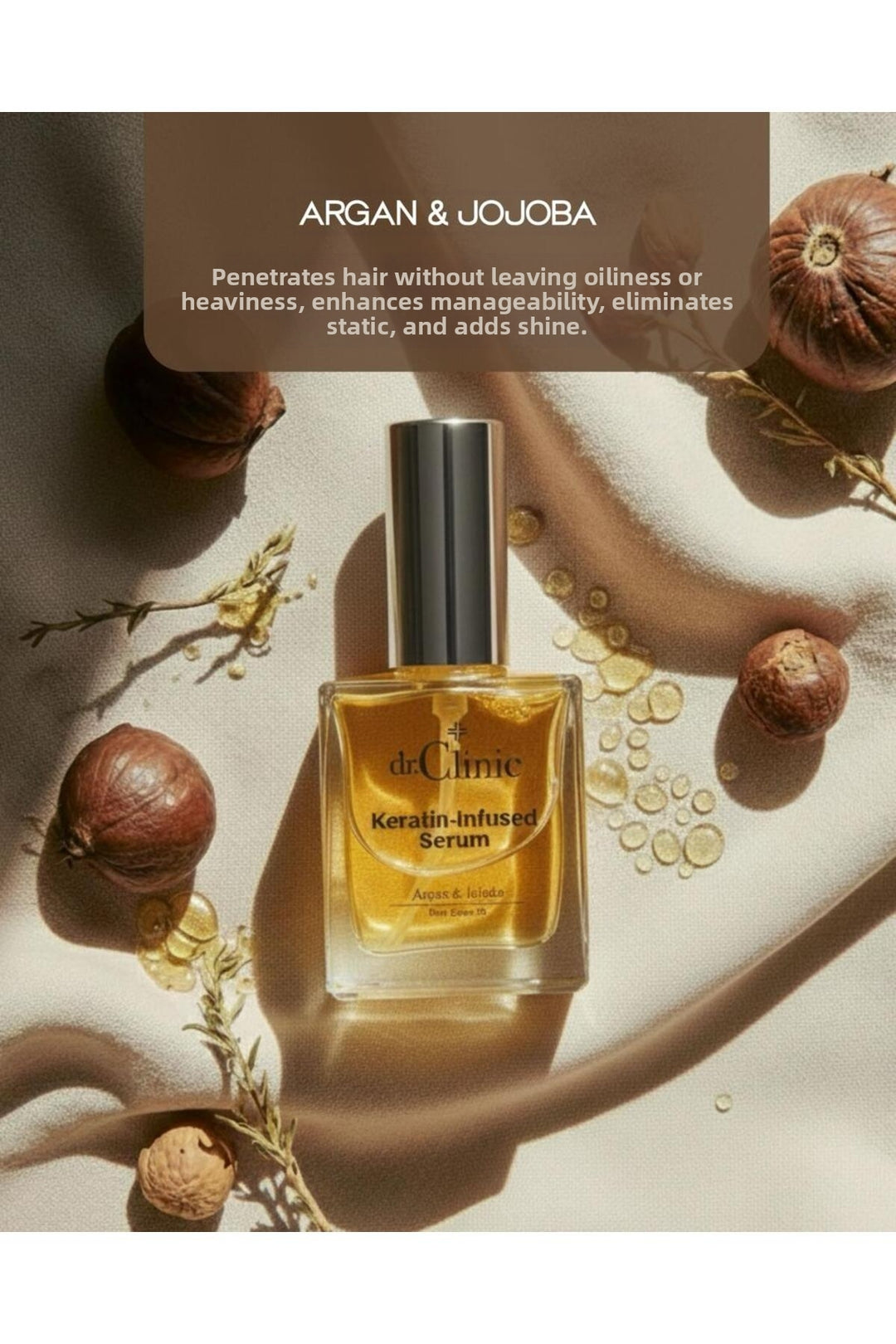 dr.Clininc Keratin Infused Serum Argan & Jojoba Hair Care Oil - 50ml | دكتور كلينيك سيروم شعر مع زيت الأركان والجوجوبا - 50مل #3