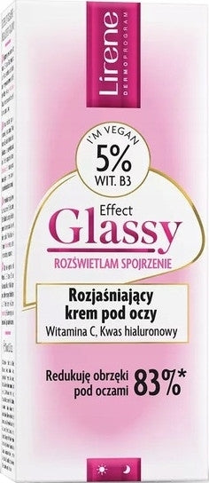 Lirene Effect Glassy Cream Illuminating Eye Contour Cream - 15ml | ليرين كريم تحت العين لتقليل الانتفاخات والهالات السوداء - 15مل