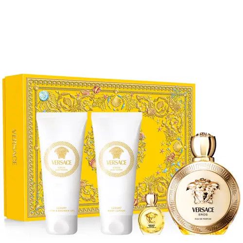 VERSACE Eros Pour Femme Set (EDP 100ml + EDP 5ml + BL 100ml + SG 100ml | | فيرساتشي مجموعة عطر إيروس ولوسيون للجسم #1