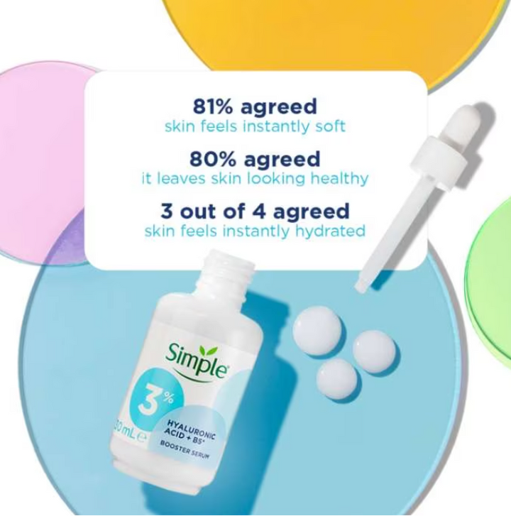 Simple Booster Serum 3% Hyaluronic Acid & B5 - 30 ml | سمبل سيروم هيالورونيك اسيد 3% و بانتينول - 30 مل