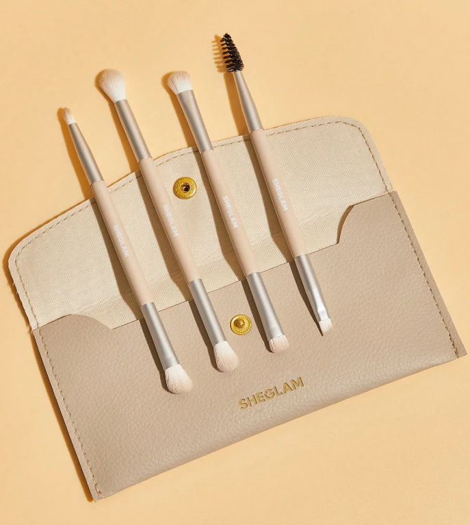 Sheglam Eye Essentials Brush Set With Bag | شيكلام مجموعة فرش العيون الأساسية مع حقيبة