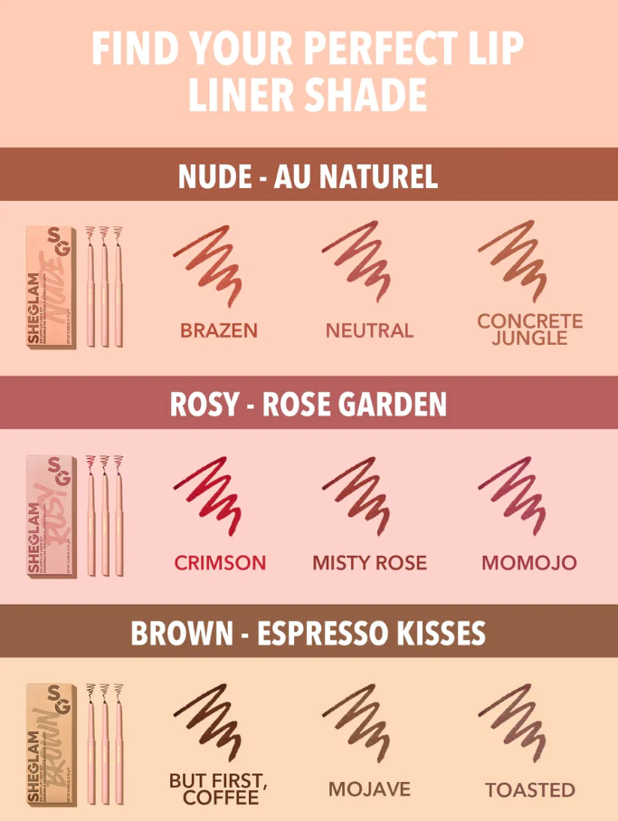 Sheglam So Lippy Lip Liner Set | شيكلام مجموعة أقلام محددة للشفاه