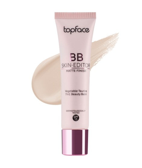 topface BB Skin Editor Matte Finish 12Hr Spf15 - 30ml| توب فيس كريم بي بي سكين إديتور  لمسة مطفية يدوم 12 ساعة -30 مل
