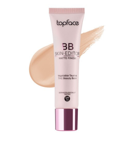topface BB Skin Editor Matte Finish 12Hr Spf15 - 30ml| توب فيس كريم بي بي سكين إديتور  لمسة مطفية يدوم 12 ساعة -30 مل