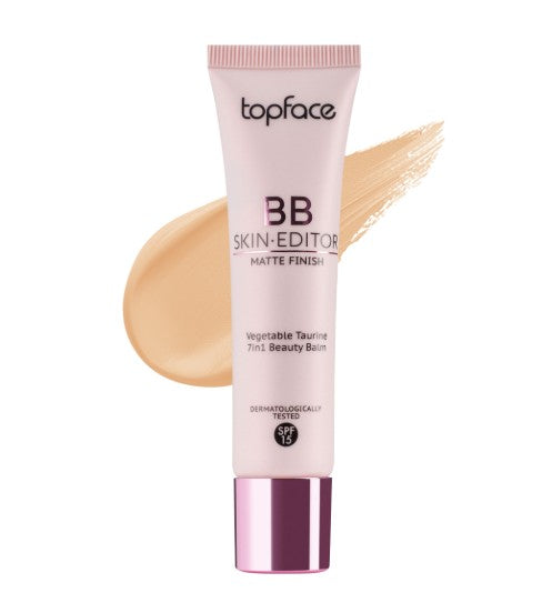 topface BB Skin Editor Matte Finish 12Hr Spf15 - 30ml| توب فيس كريم بي بي سكين إديتور  لمسة مطفية يدوم 12 ساعة -30 مل