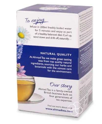 AHMAD TEA Sleep Camomile Honey Lavender Passion +Flower - 20 Pcs -30g | شاي احمد شاي الأعشاب مهدئ ومنوم باللافندر والبابونج والعسل - 20 ظرف - 30 غ