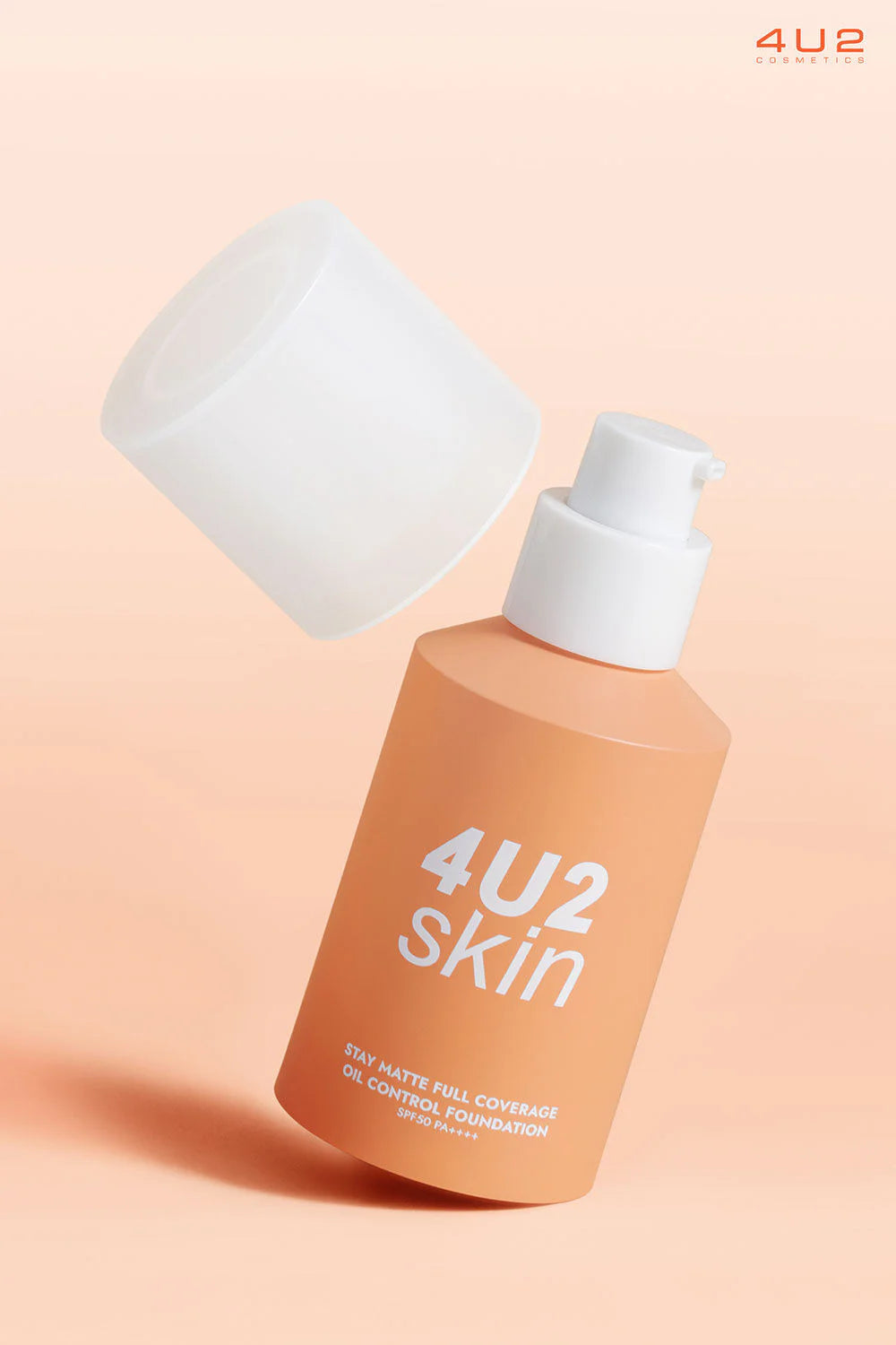 4U2 Skin Stay Matte Full Coverage Foundation With Spf50 pa++++ - 25ml | فور يو تو سكين كريم أساس مات بتغطية كاملة مع واقي شمس- 25مل