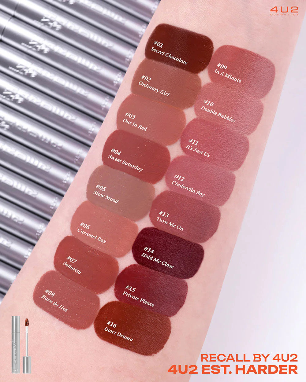 4U2 Est. Harder Lipstick - 2g | فور يو تو  أحمر شفاه مطفي- 2غ