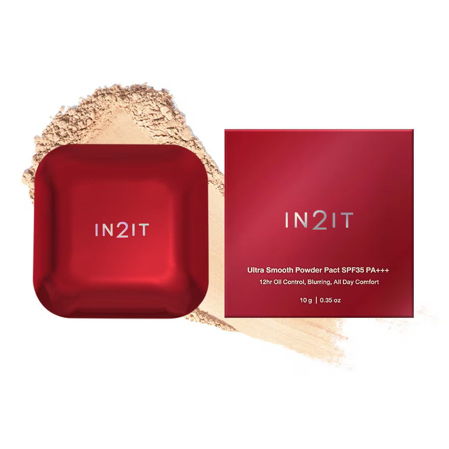 IN2IT Ultra Smooth Powder Pact SPF35 PA+++ - 10g | ان تو ات بودرة مضغوطة spf35 - 10 غرام