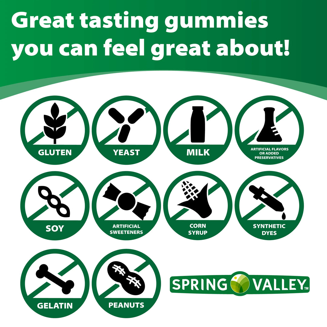 SPRING VALLEY Vitamin D3 50 mcg 2000 IU - 160 Vegetarian Gummies  | سبرينغ فالي فيتامين D3 بتركيز 50 مكغ (2000 وحدة دولية) - 160 علكة نباتية