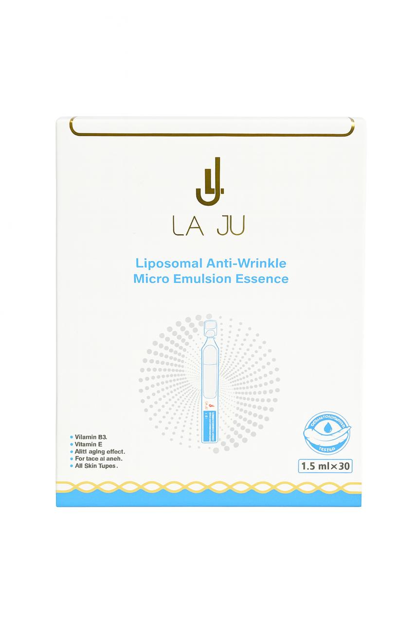 LA JU Liposomal Anti_ Wrinkle Micro Emulsion Essence - 1.5 ml*30 | لاجو مجموعة سيروم للوجه مضاد للتجاعيد اسنس الليبوزومال - 30*15 مل
